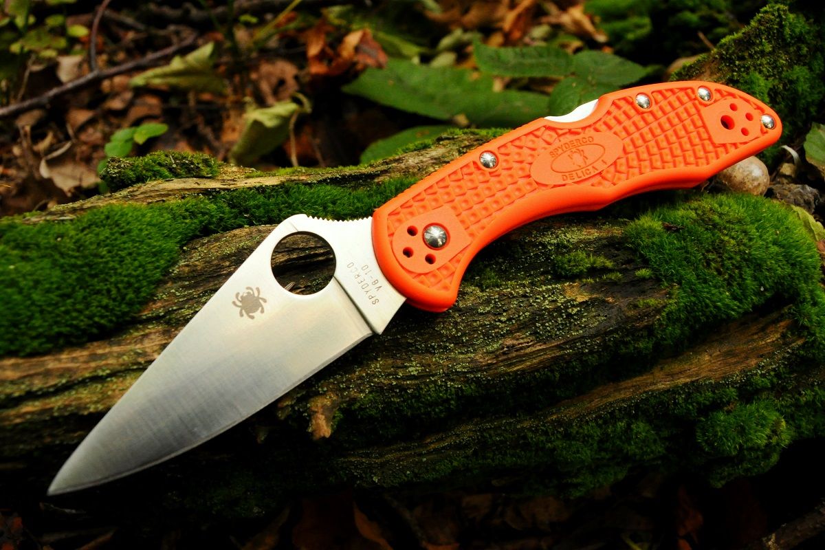 Nóż Spyderco Delica 4 Flat Ground FRN Orange_3