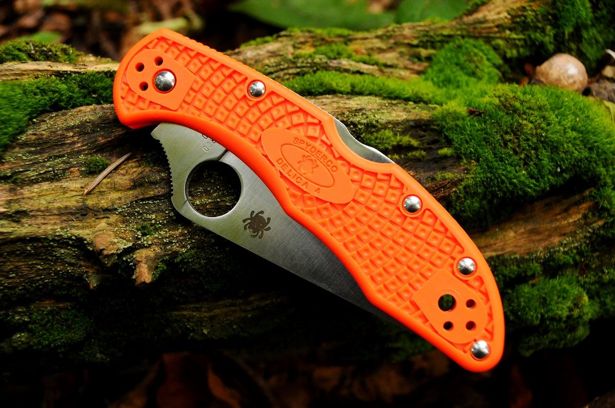 Nóż Spyderco Delica 4 Flat Ground FRN Orange_4