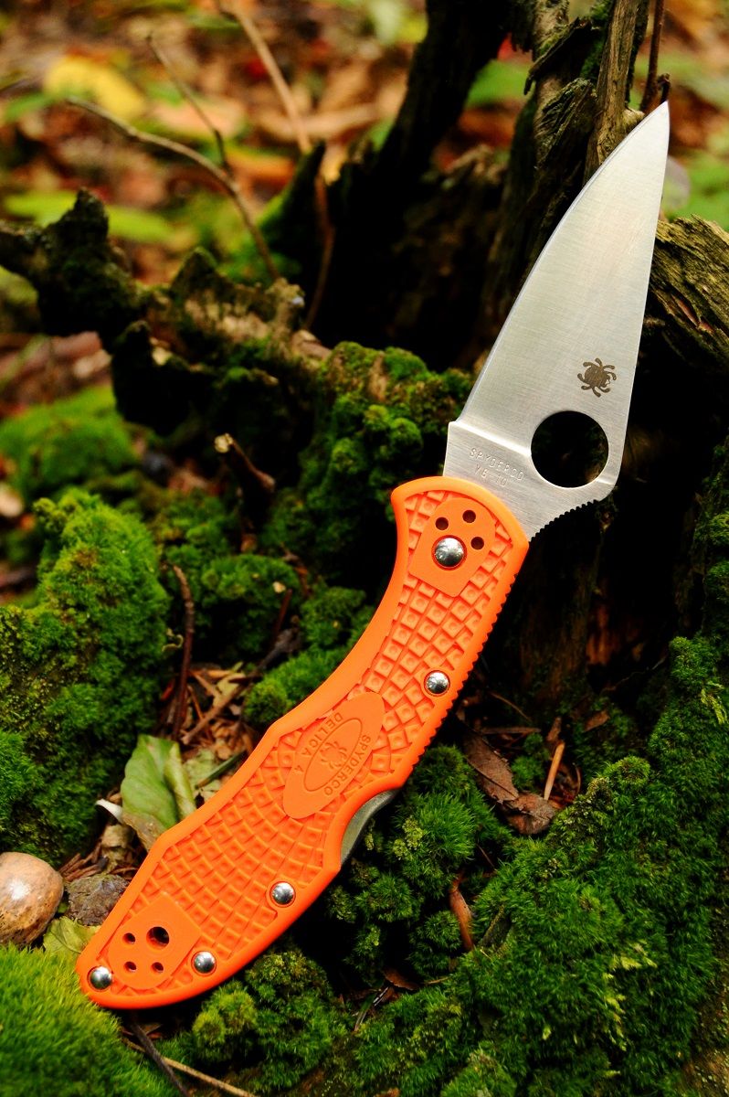 Nóż Spyderco Delica 4 Flat Ground FRN Orange_6