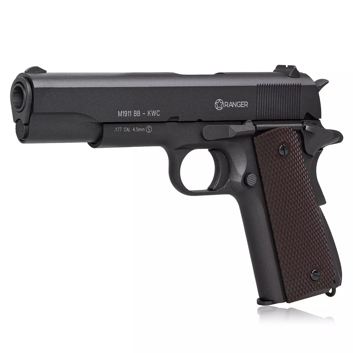 Pistolet wiatr&oacute;wka RANGER M1911 BB KWC 4,5 mm BB 17-strzał. FULL METAL BlowBack CO2 (AAKCMB760AZB)
