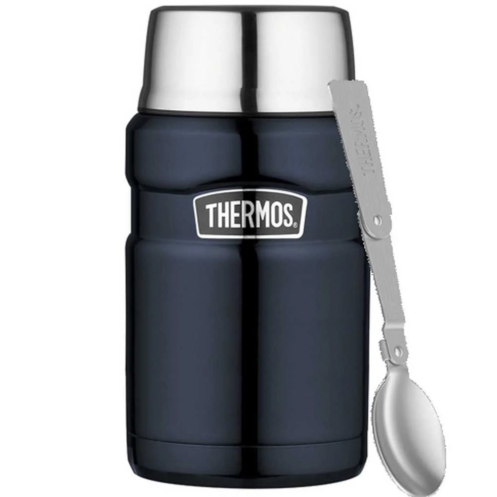 Termos na jedzenie 710 ml ze składaną łyżką i kubkiem THERMOS - granatowy