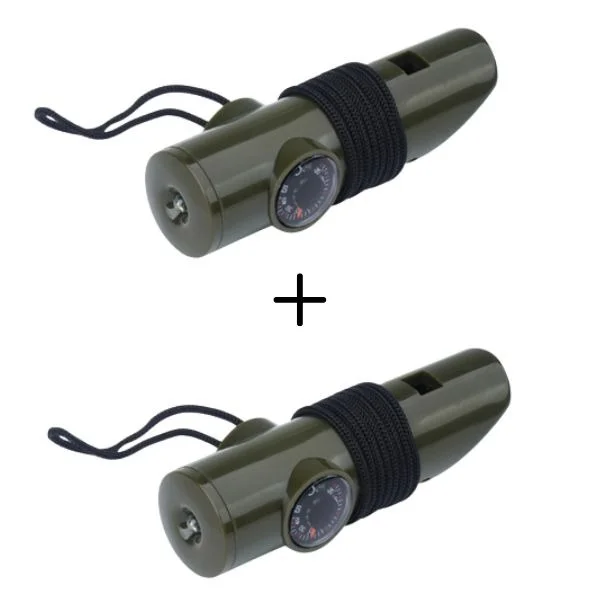 2x Gwizdek survivalowy Mil-Tec 6w1 - Zielony - 16328401