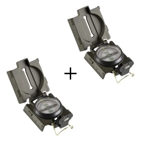 2x Kompas, Busola Mil-Tec US Metal z podświetleniem - Olive