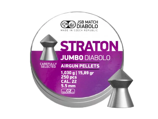 Zdjęcie produktu Śrut 5,5 mm Diabolo JSB Jumbo Straton 250 szpiczasty (546238-250)