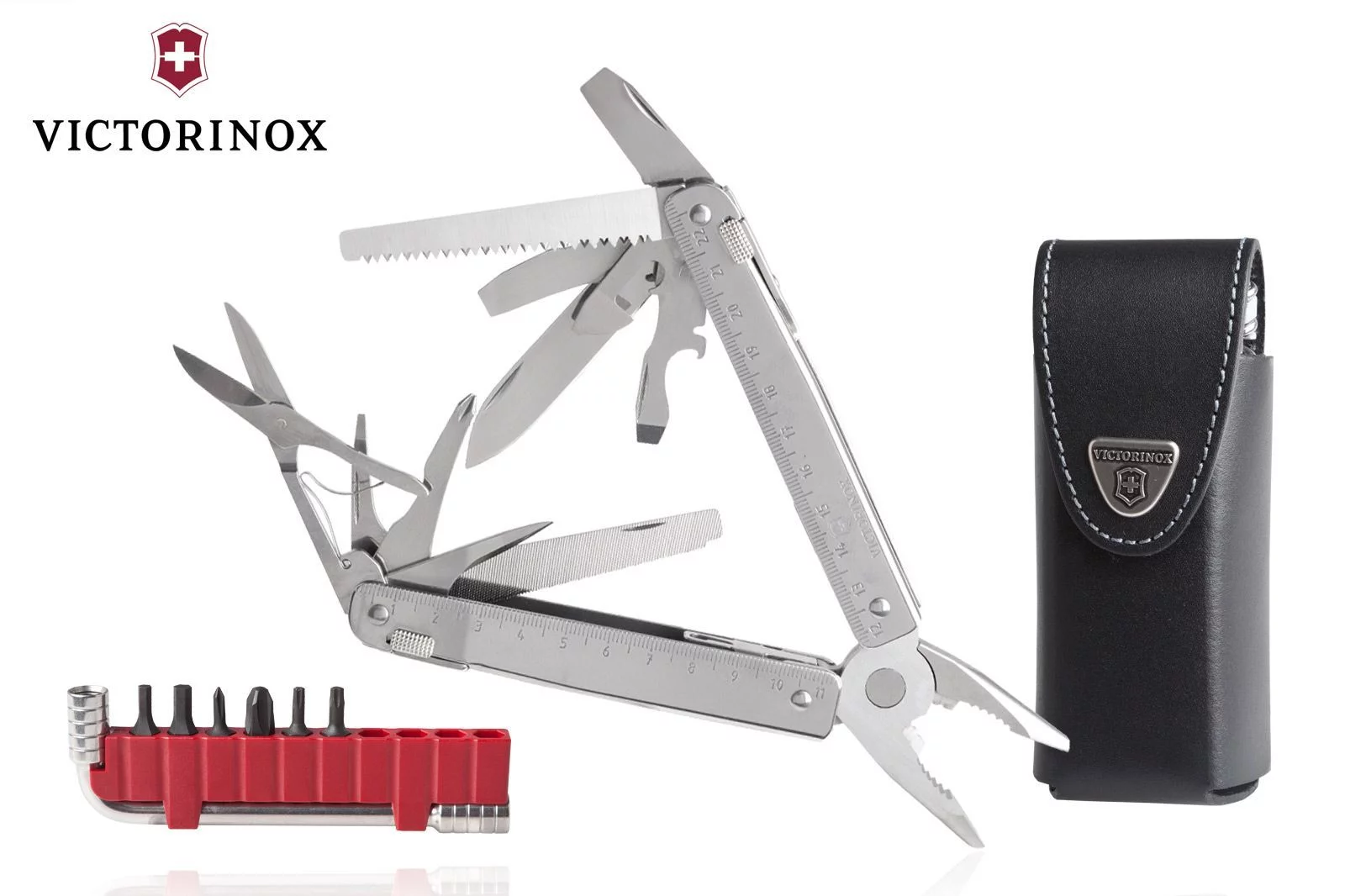 Zdjęcie produktu Multitool Victorinox SwissTool X Plus, 37 funkcji + etui skóra, 115mm