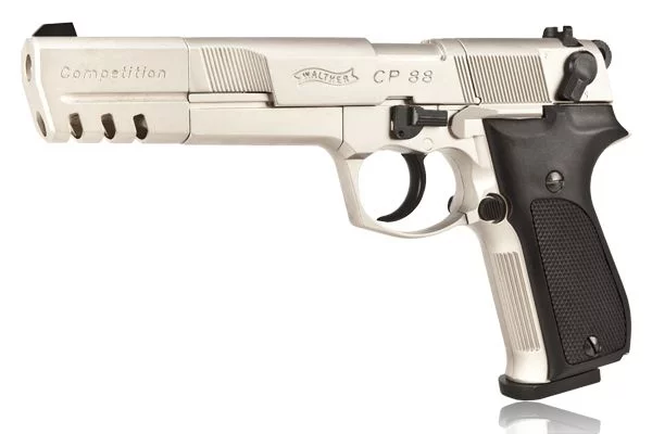 Pistolet wiatrówka WALTHER CP88 8-strzał. CO2 4,5 mm Kompensator Nikiel (416.00.08)