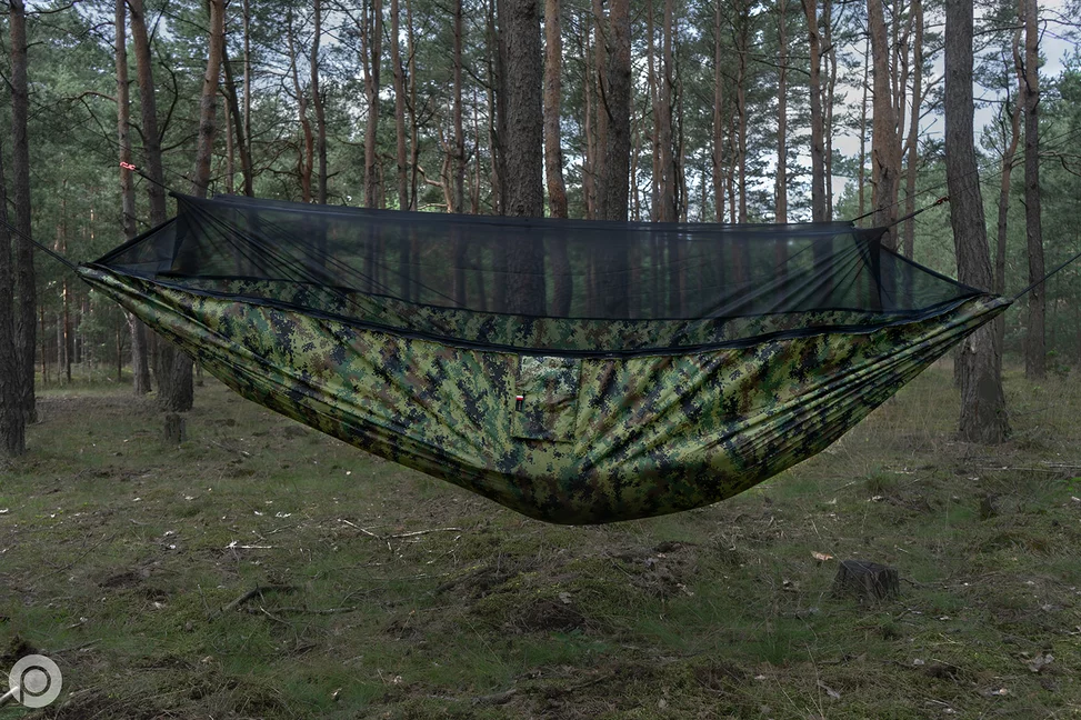 Zdjęcie produktu Hamak TigerWood Ważka V2 LONG CAMO + moskitiera (TW.HWM2L-CAMO)