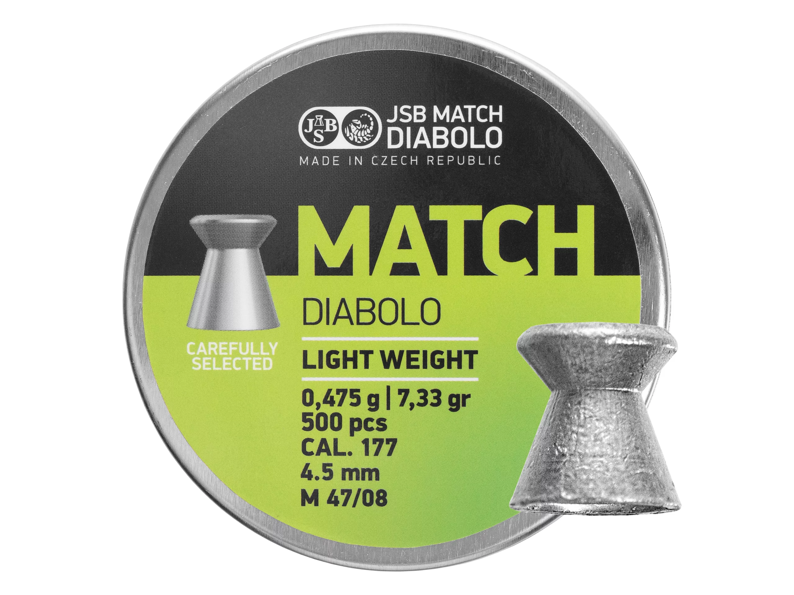 Zdjęcie produktu Śrut 4,5 mm Diabolo JSB Match Light 500 szt. płaski (000005-500)
