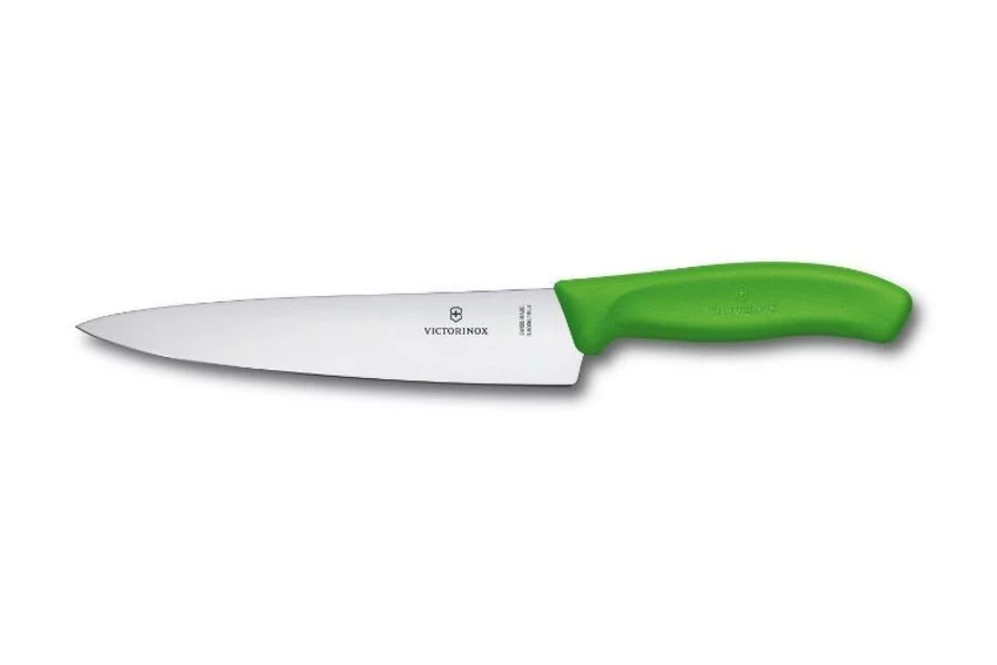 Zdjęcie produktu Nóż kuchenny Victorinox, Swiss CLassic, szerokie ostrze, 19cm, zielony, blister (6.8006.19L4B)