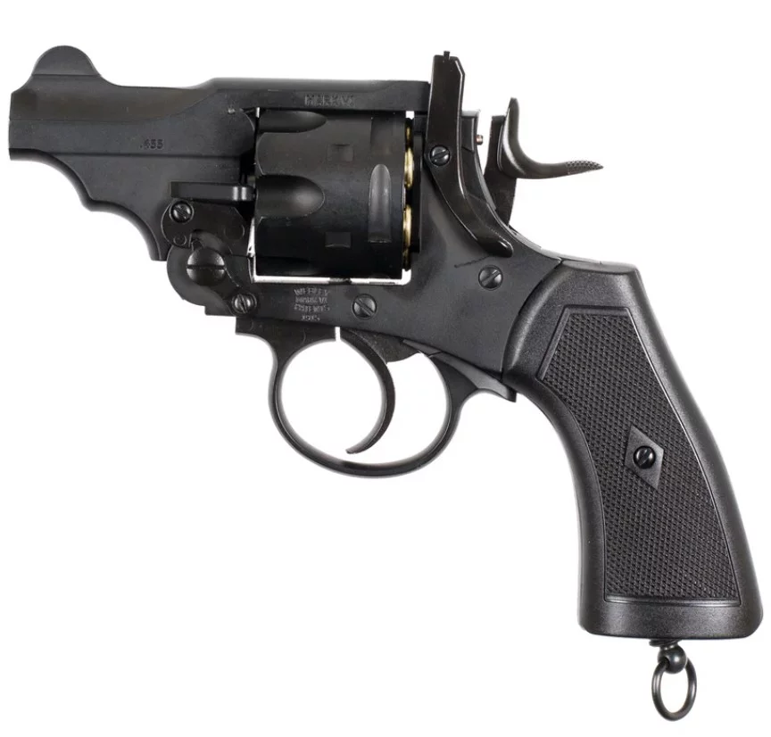 Zdjęcie produktu Rewolwer wiatrówka WEBLEY MKVI .455 Civilian kal.5,5 mm Diabolo łuski 6-strzał. lufa 2,5" CO2 Black Ekp do17J