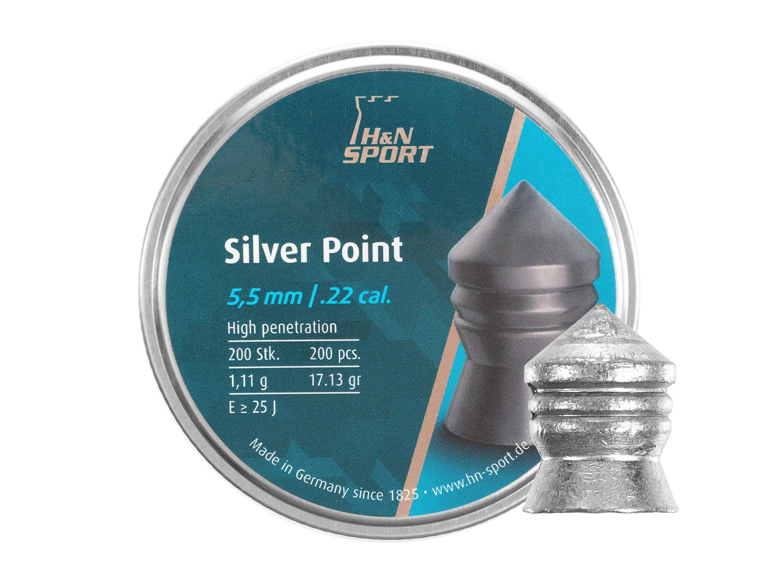 Zdjęcie produktu Śrut 5,5 mm Diabolo H&N Silver Point  200 szt. szpiczasty (92345500003)