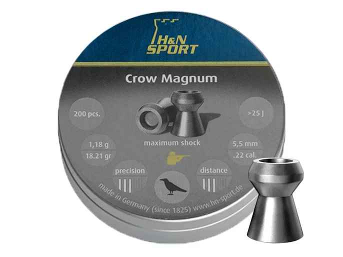 Zdjęcie produktu &#x015A;rut&#x20;5,5&#x20;mm&#x20;Diabolo&#x20;H&amp;N&#x20;Crow&#x20;Magnum&#x20;&#x20;200&#x20;szt.&#x20;z&#x20;otworem&#x20;&#x28;92225500003&#x29;