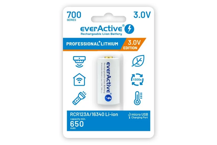Akumulator EverActive 3V RCR123A / 16340 700mAh