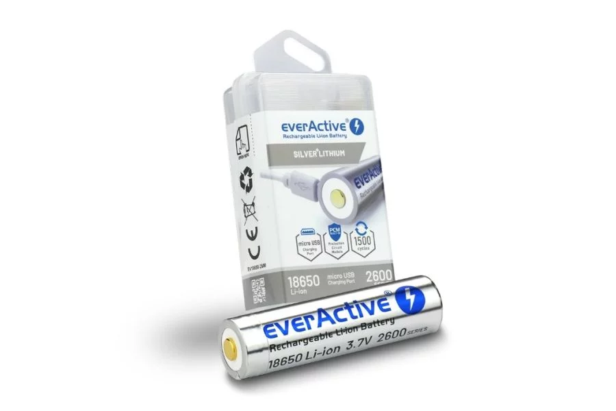 Akumulator EverActive 18650 2600mAh micro USB 