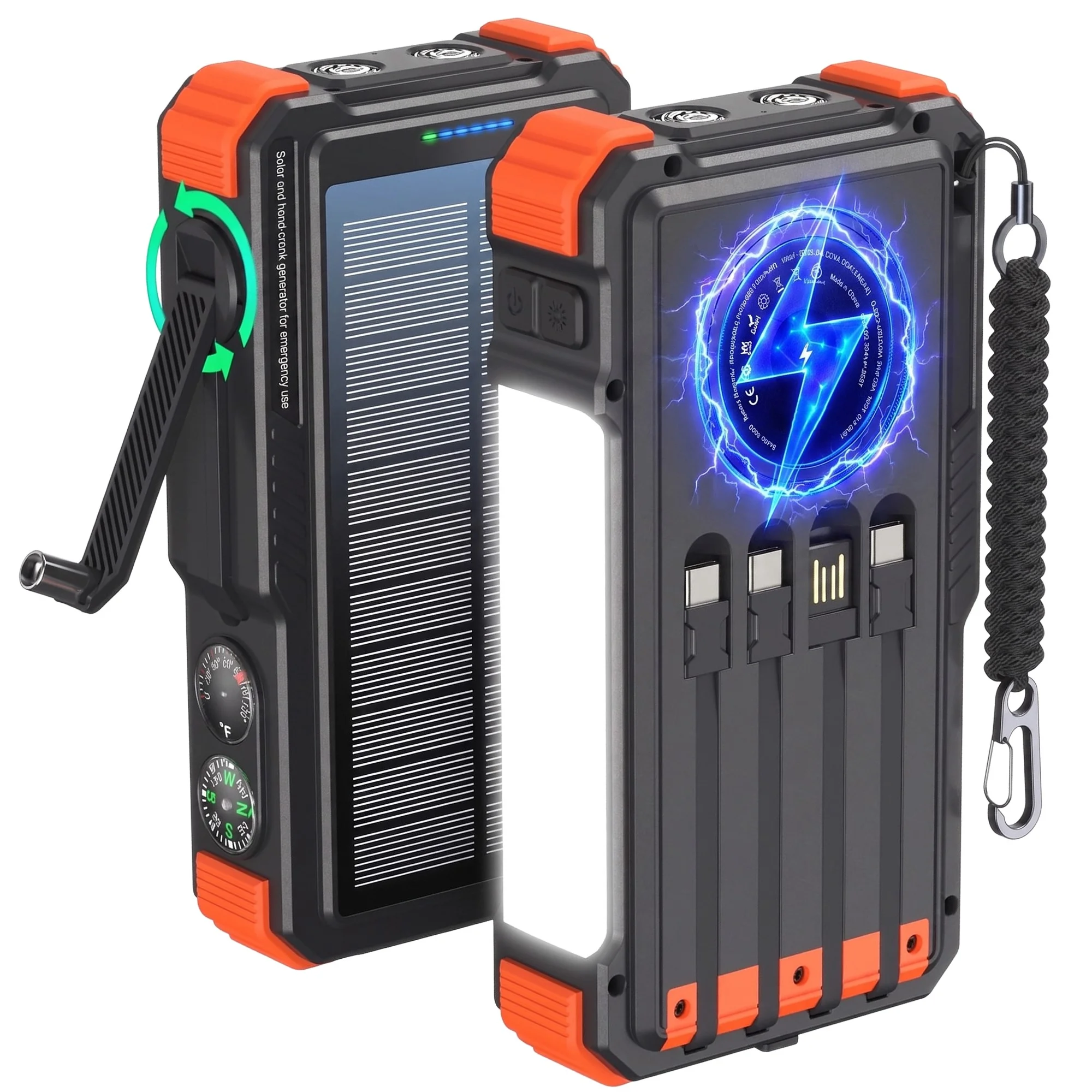 Zdjęcie produktu Powerbank solarny EXTRALINK 20000mAh, 20W, dynamo, indukcja, lampa, latarka