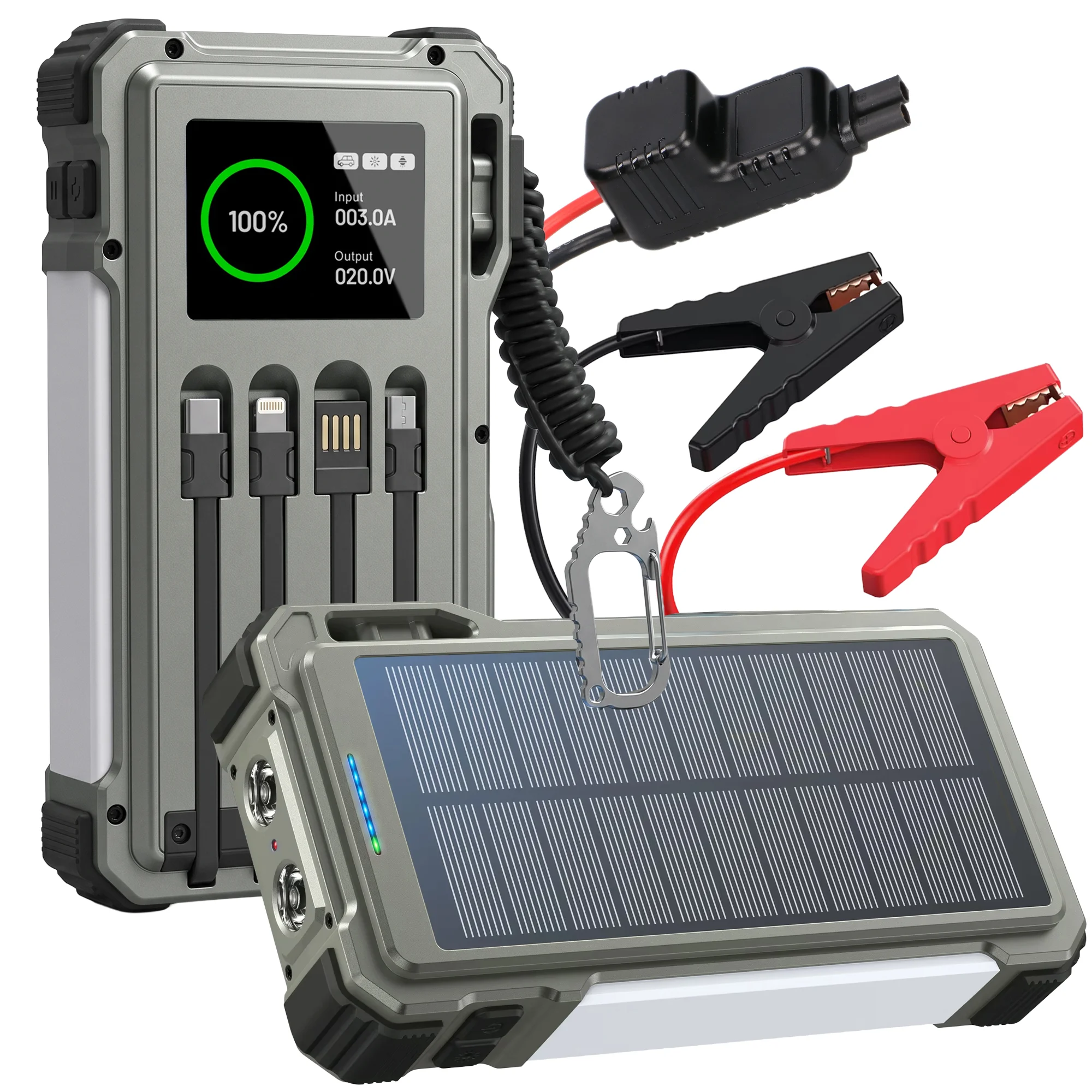 Zdjęcie produktu Powerbank solarny Extralink 12000mAh, jump starter, 1500A, lampa, latarka