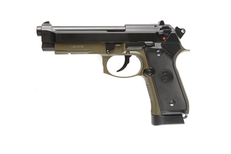 Фото - Іграшкова зброя KJ Works Pistolet ASG KJW M9A1 (CO2) - oliwkowa  (KJW-02-010345)