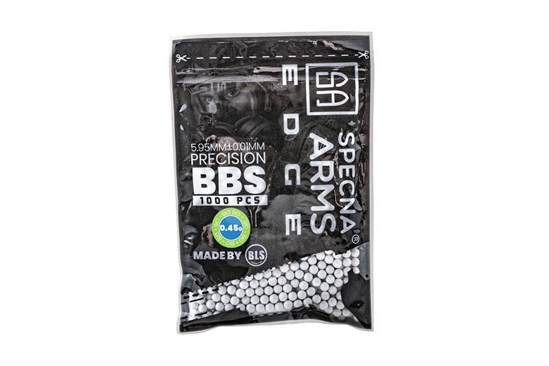Zdjęcie produktu Kulki precyzyjne Specna Arms EDGE BIO 0.45g - 1000szt - białe (SPE-16-027228)