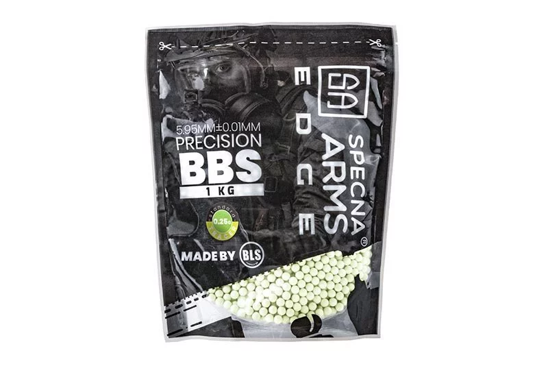 Kulki ASG 6 mm precyzyjne Specna Arms EDGE Tracer 0.25g - 1kg - zielone (SPE-16-027232)