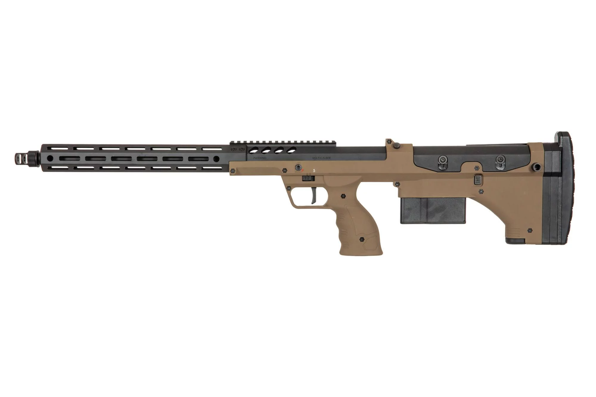 Zdjęcie produktu Karabin snajperski ASG Desert Tech SRS-A2/M2 22” (praworęczna) - FDE (SVB-03-031675)