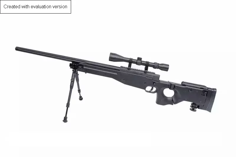 Zdjęcie produktu Karabin snajperski ASG WELL MB08D - z lunetą i dwójnogiem - czarna (WEL-03-001348)