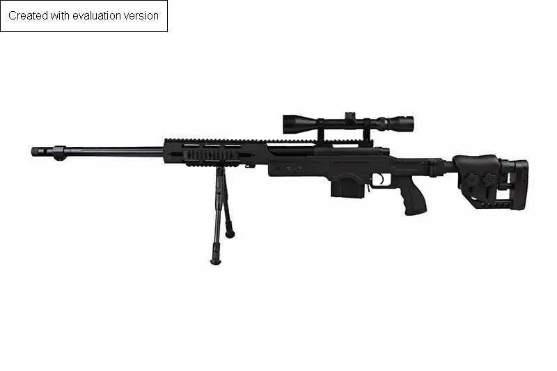 Zdjęcie produktu Karabin ASG snajperski WELL MB4411D UPV - z lunetą i dwójnogiem (WEL-03-007312)