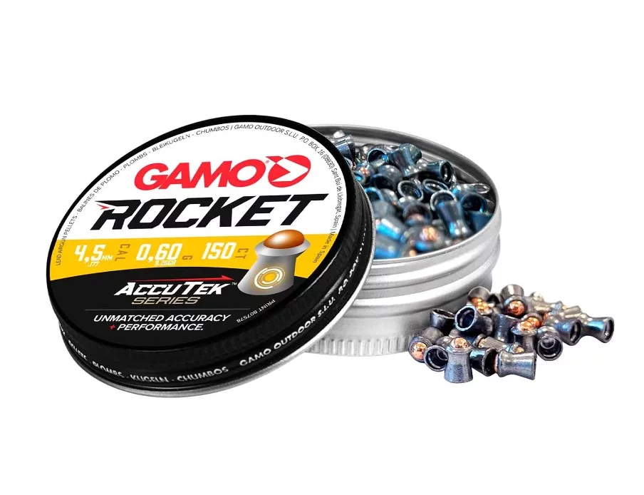 Zdjęcie produktu Śrut 4,5 mm Diabolo GAMO AccuTek Rocket 150 szt. półokrągły - wierzchołek z kulką stalową (6321274-AK)