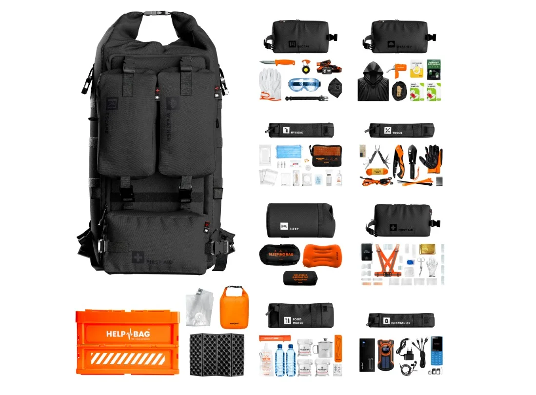 Plecak awaryjny ewakuacyjny przetrwania HELP BAG MAX - Pro 5.0 Black Shadow