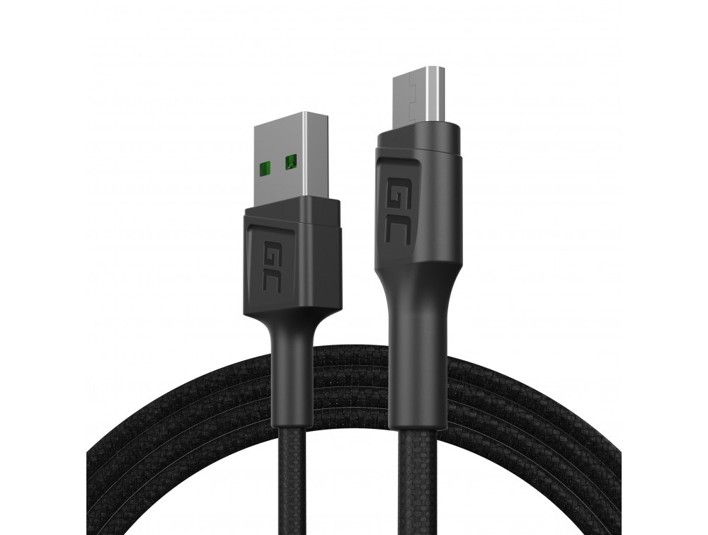 Zdjęcie produktu GREEN CELL KABEL KABGC20 GC POWERSTREAM USB-A - MICRO USB 120CM, SZYBKIE ŁADOWANIE ULTRA CHARGE, QC 3.0