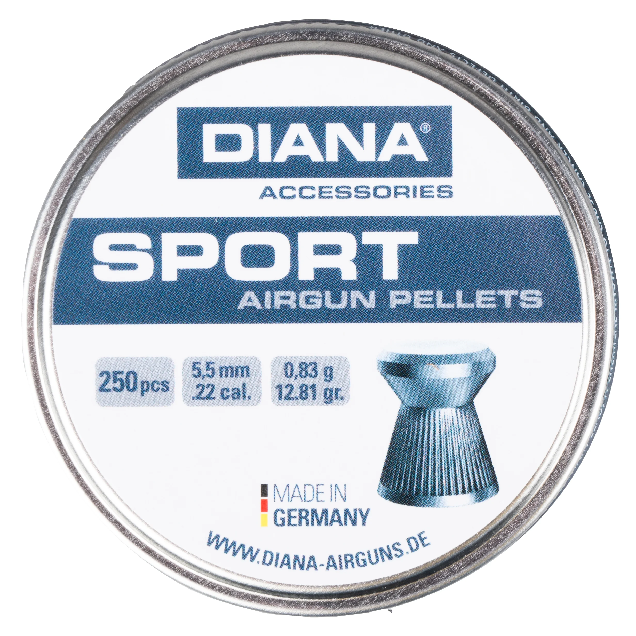 Zdjęcie produktu Śrut 5,5 mm Diabolo Diana Sport 250 szt. (029-130)