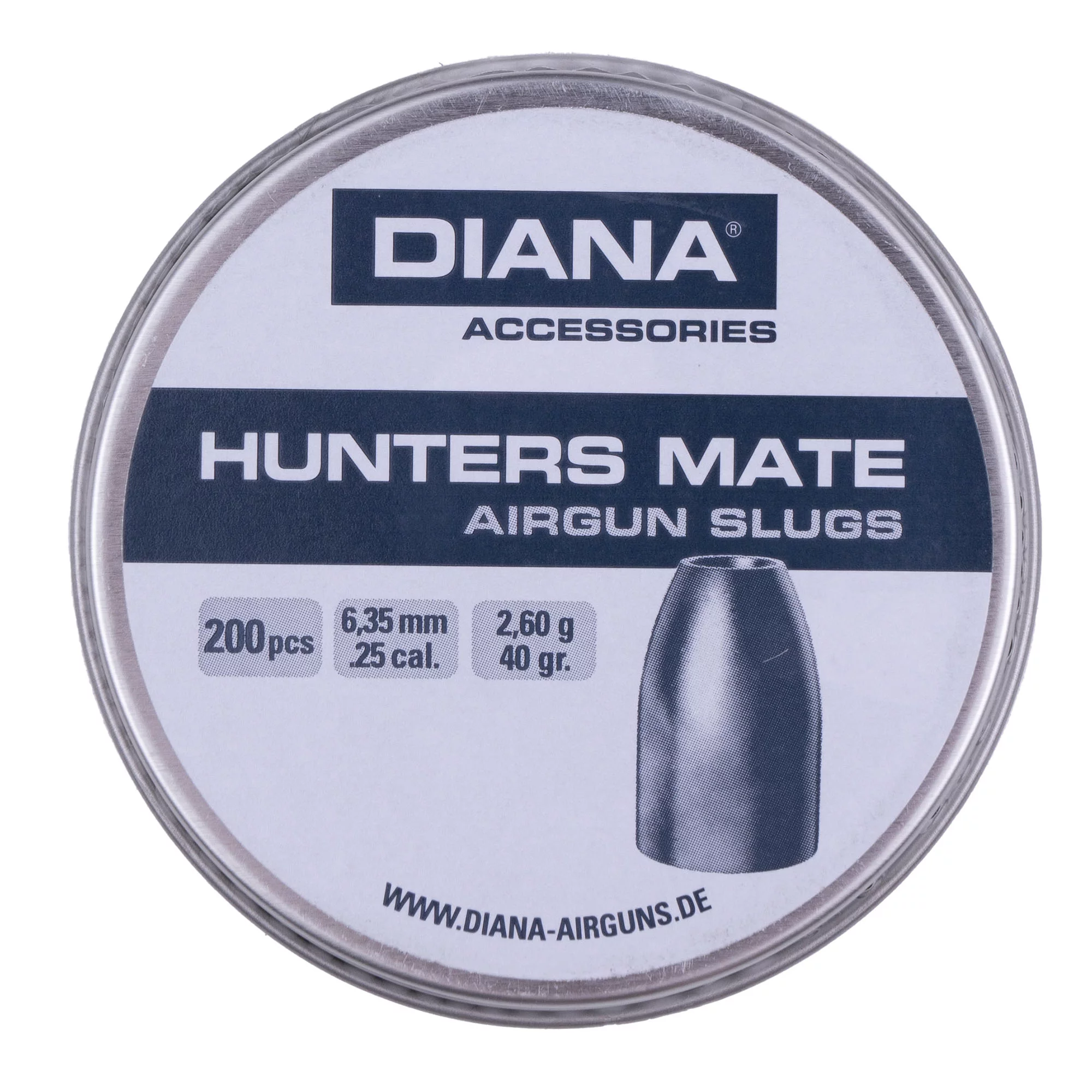 Zdjęcie produktu Śrut 6,35 mm Diabolo DIANA Hunters Mate Slug 200 szt. z owtorem (44404002)