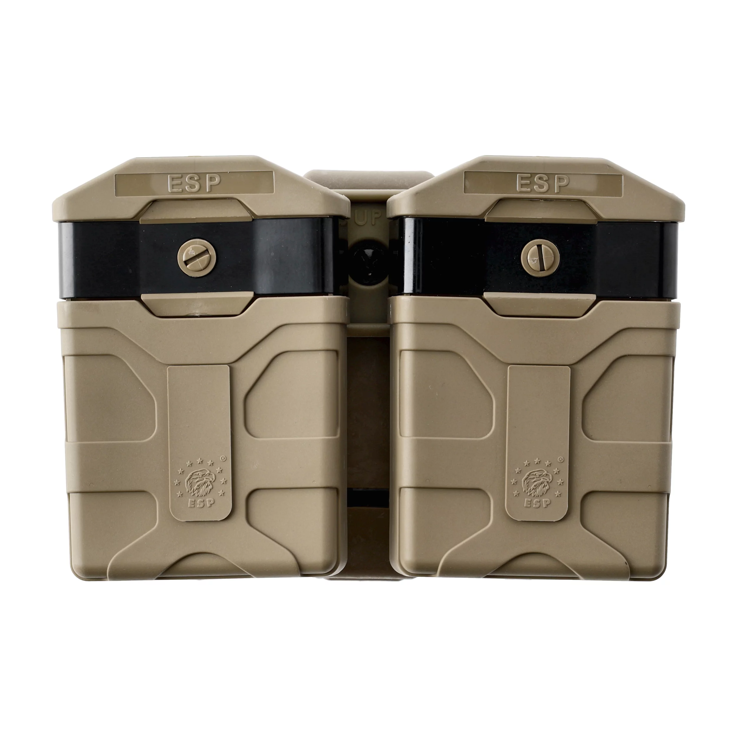 Zdjęcie produktu Ładownica podwójna ESP MH-MH-14-AR15 na magazynki AR-15 z klipsem UBC-02 Khaki (MH-MH-14-AR15 Khaki)