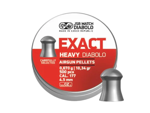 Zdjęcie produktu Śrut 4,52 mm Diabolo JSB Exact Heavy 500 półokrągły (546267-500)