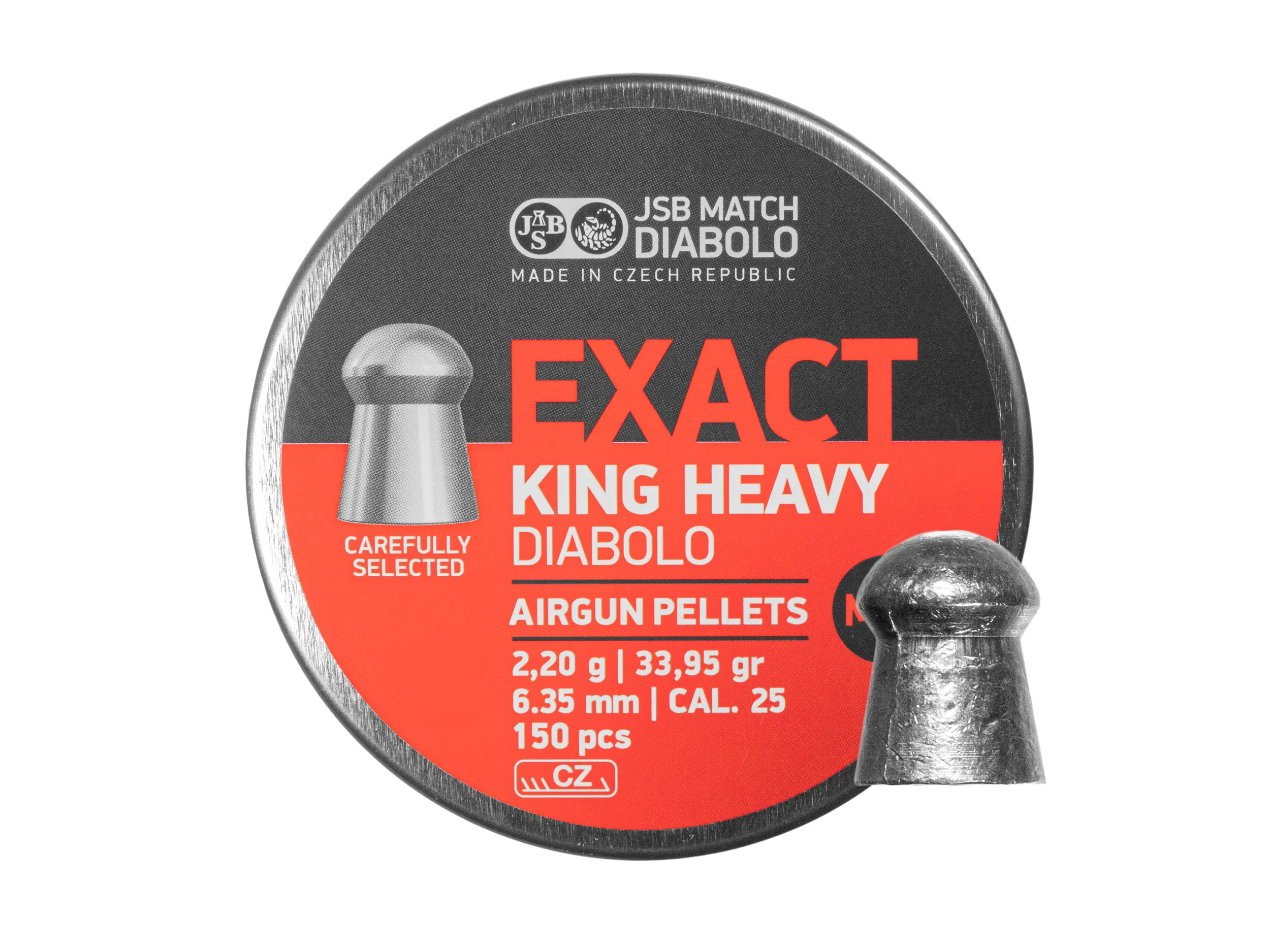 Zdjęcie produktu Śrut 6,35 mm Diabolo JSB Exact King Heavy II 150 szt. półokrągły (546498-150)