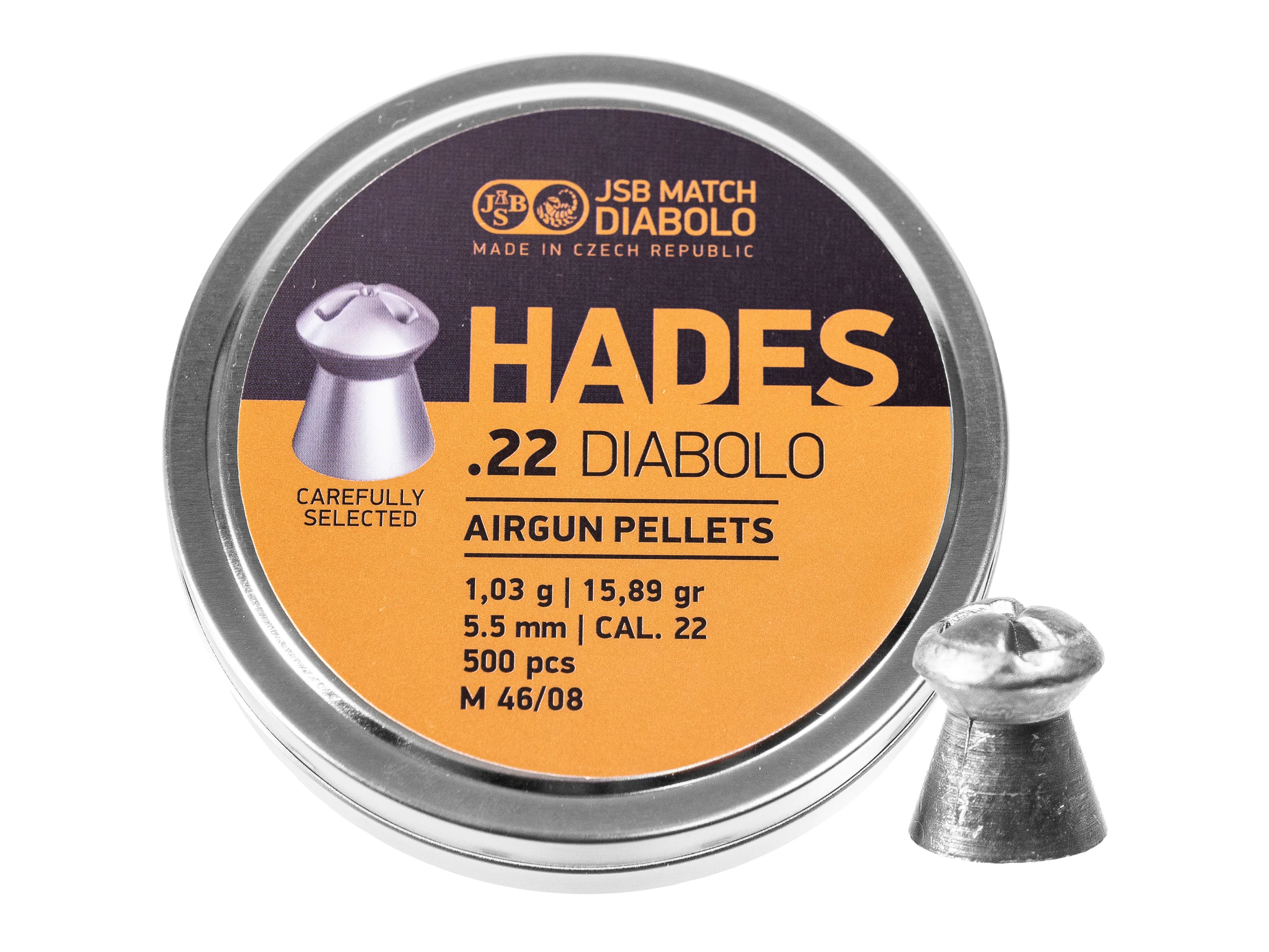 Zdjęcie produktu Śrut 5,5 mm Diabolo JSB Hades  500 szt. z otworem (546290-500)