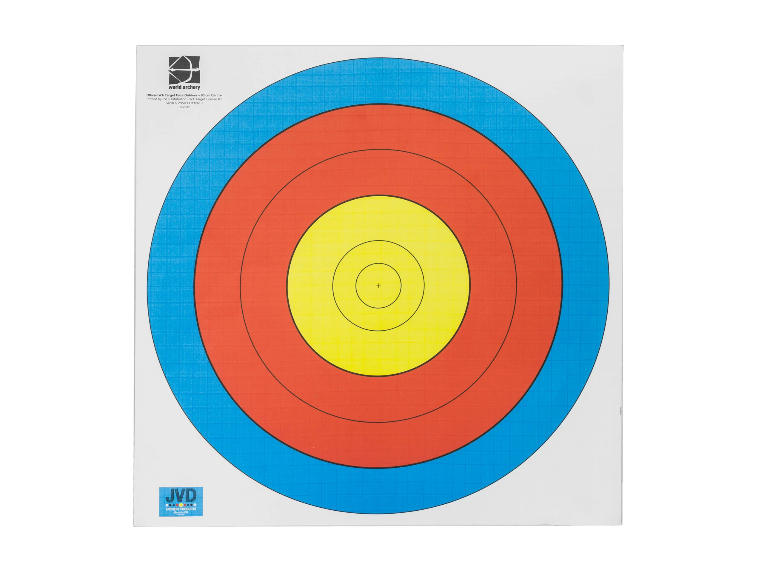 Zdjęcie produktu Tarcza papierowa 40 cm JVD FITA WA 6 pierścieni 3 kolory (102801-1000)
