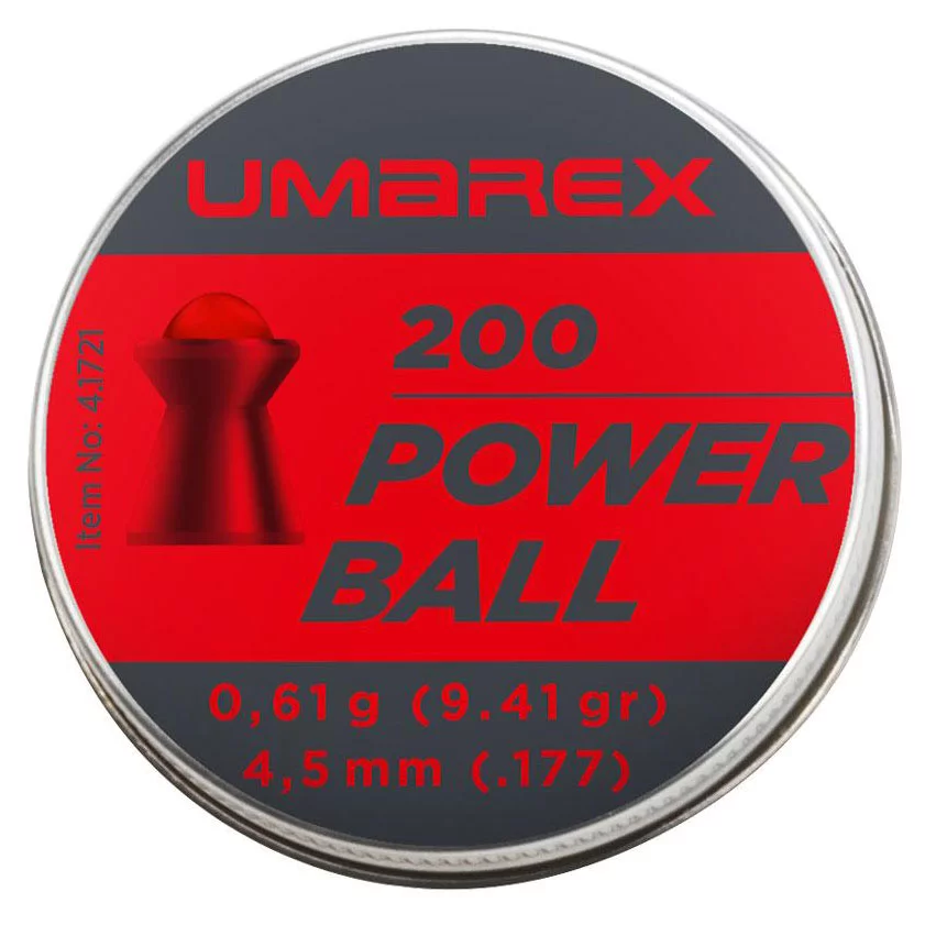 Zdjęcie produktu Śrut 4,5 mm Diabolo UMAREX Powerball z kulką 200 szt. półokrągły (4.1721)