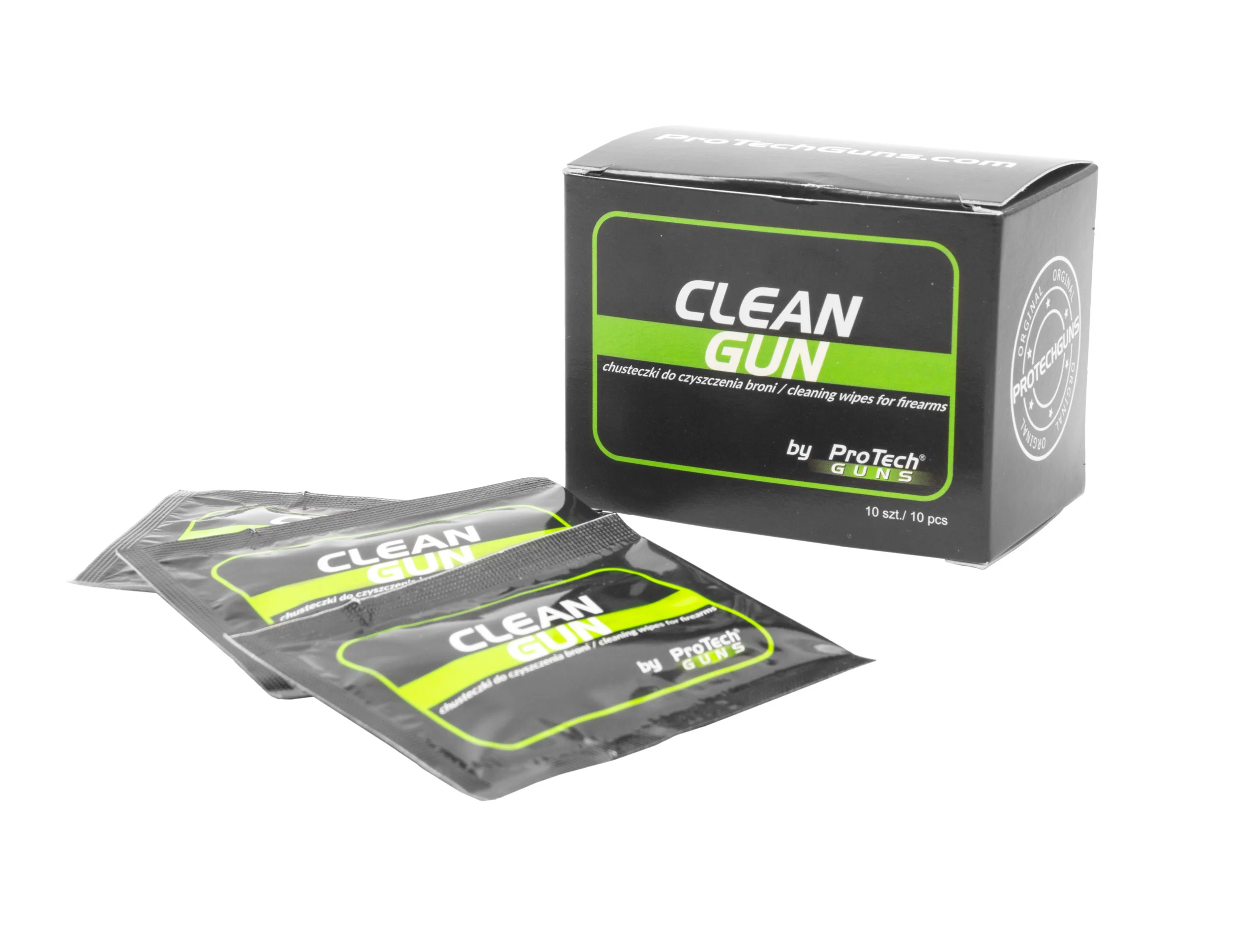Zdjęcie produktu Chusteczki do czyszczenia broni Pro Tech Guns Clean Gun 10 szt. (G27)