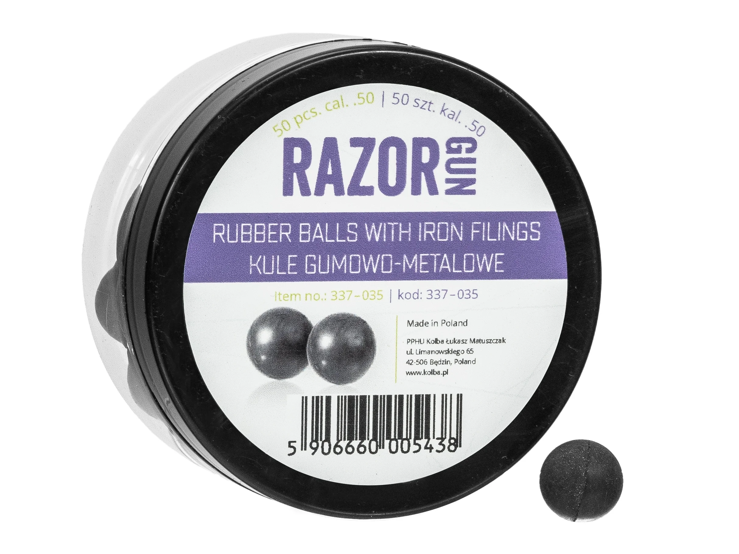 Kule gumowo-metalowe RazorGun 50 kal. .50 / 50 szt. do Umarex HDR50 HDP50 (337-035)