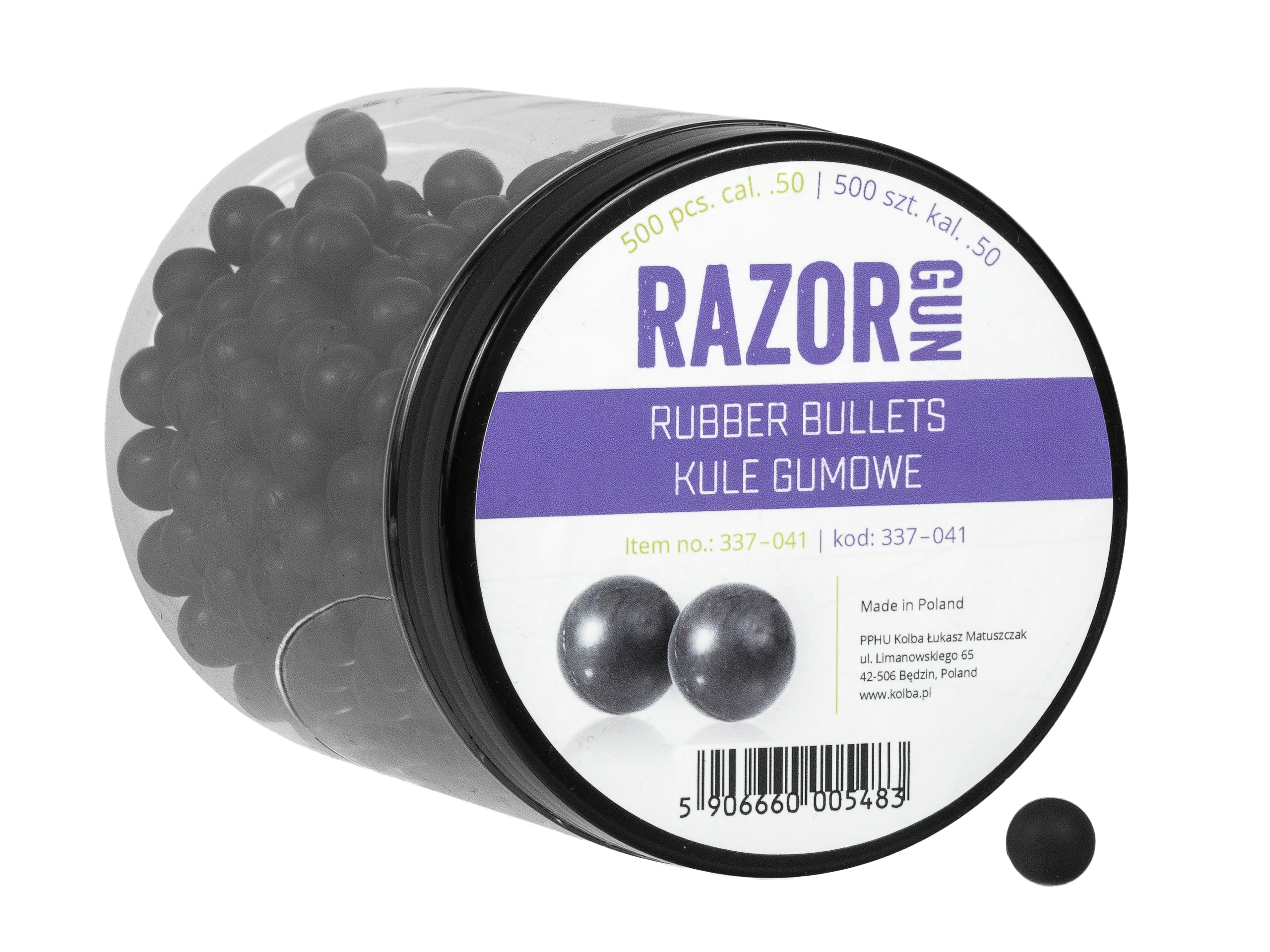 Zdjęcie produktu Kule gumowe RazorGun 50 kal. .50 / 500 szt. do Umarex HDR50 HDP50 (337-041)