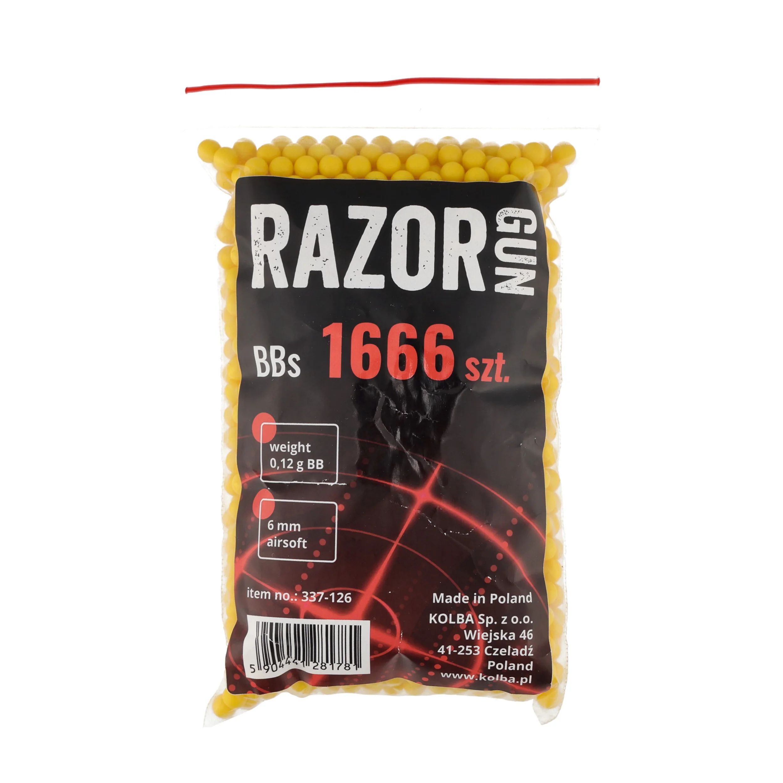 Zdjęcie produktu Kulki BB do ASG RazorGun 0,12 g 200 g / ok 1666 szt. (337-126)