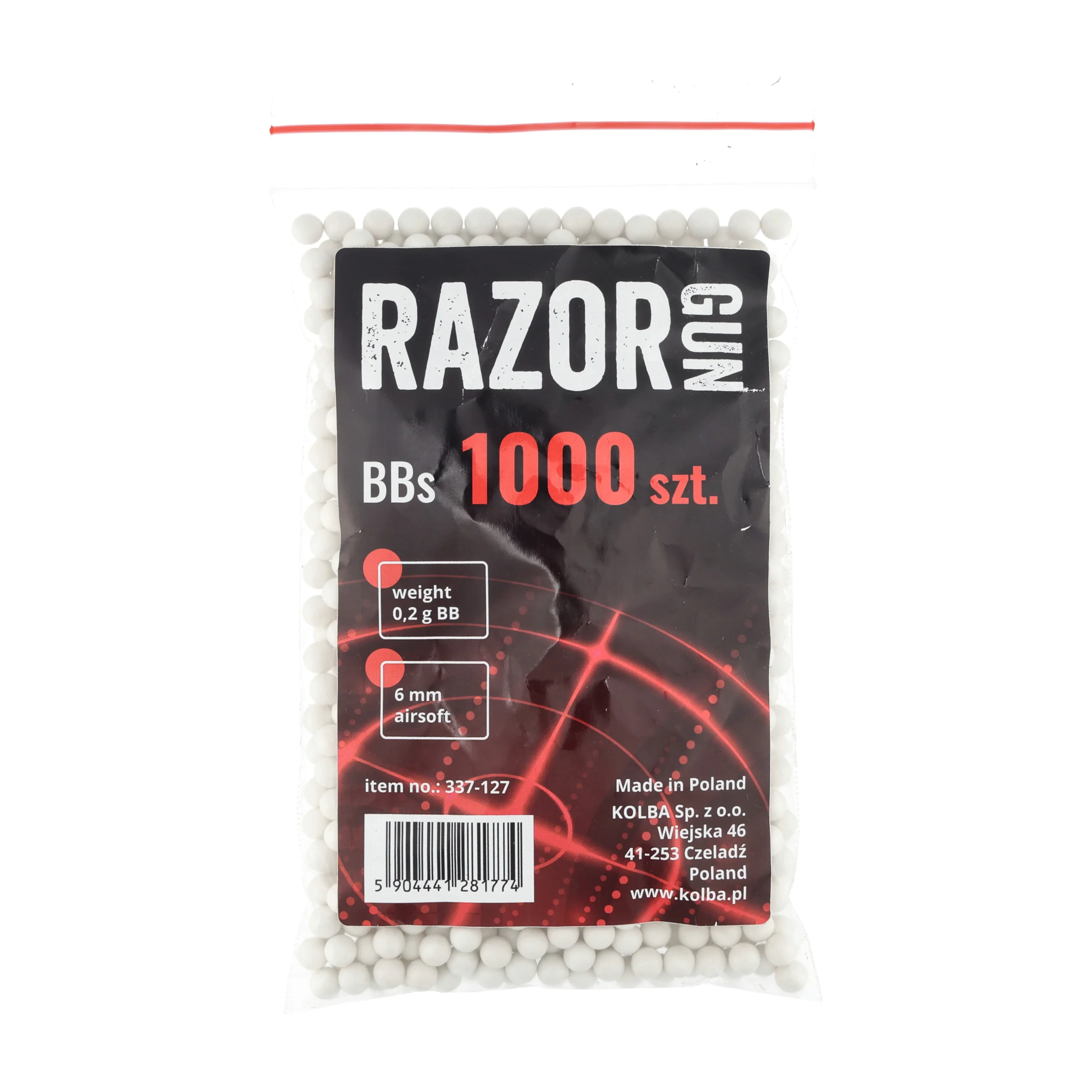 Zdjęcie produktu Kulki BB do ASG RazorGun 0,20 g 200 g / ok 1000 szt. (337-127)