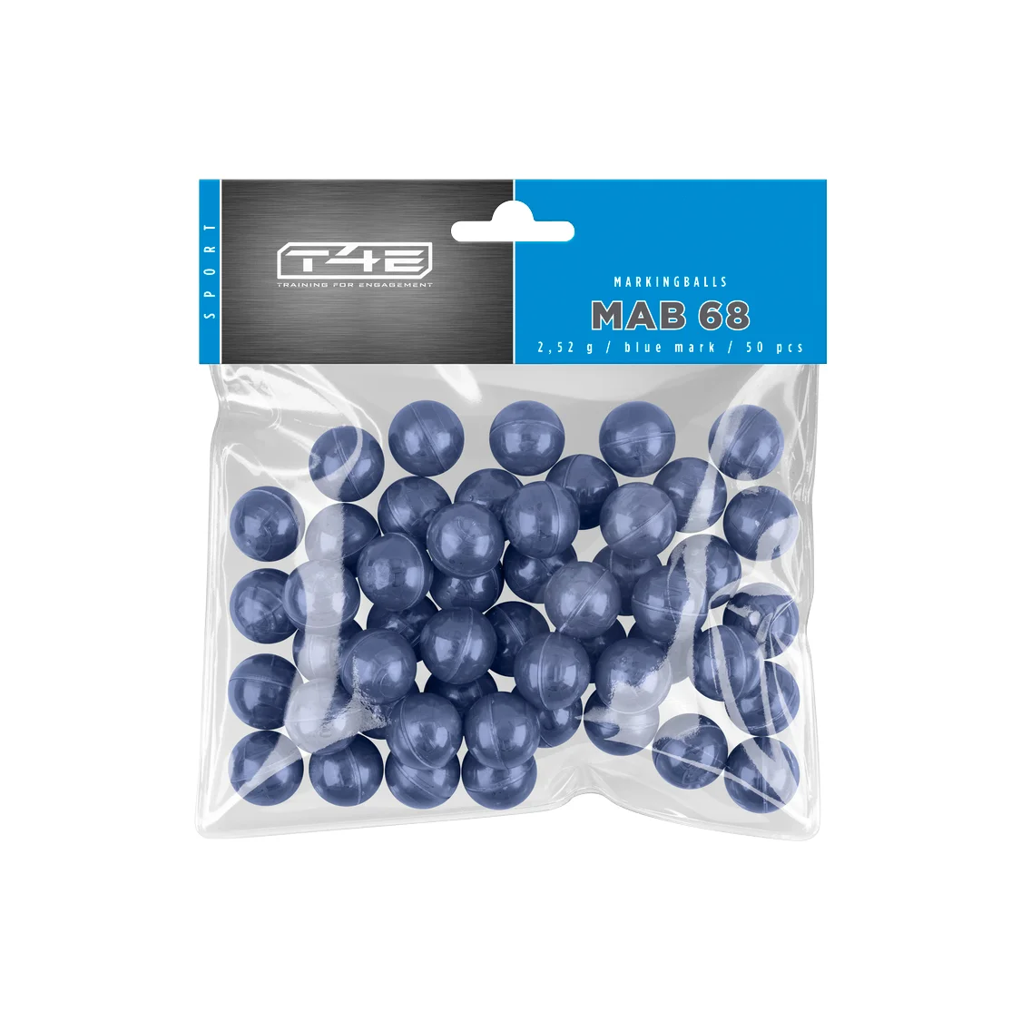 Zdjęcie produktu Kule z farbą T4E Sport MAB kal. .68 50 szt. niebieskie (2.4598)