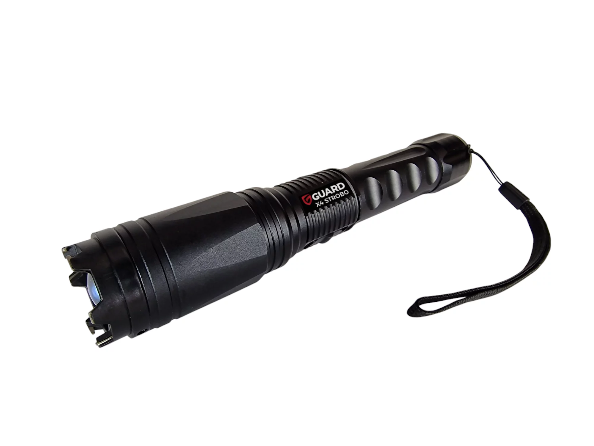 Zdjęcie produktu Latarka z paralizatorem GUARD Tornado X4 Strobo + focus + zbijak szyb + 2 ładowarki 230V/Car (YC-X4)