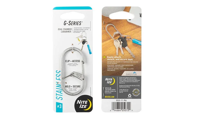 Karabińczyk Nite Ize G-Series Dual Chamber Carabiner #3 - Srebrny - GS3-11-R6