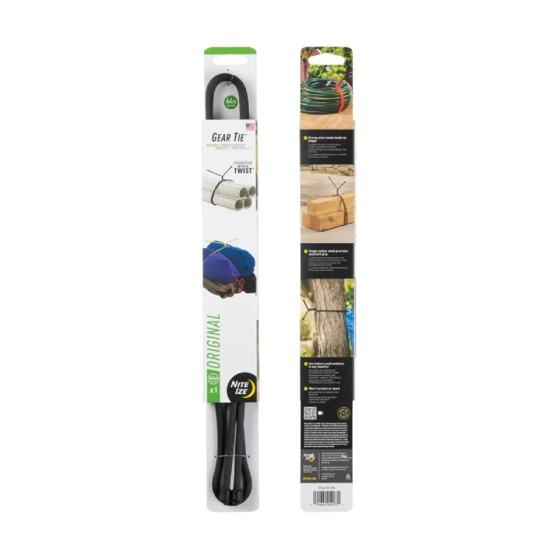 Elastyczne troki Gear Tie 64'' - Dwupak - Czarne - GT64-01-R3 - Nite Ize