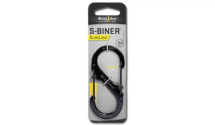 Karabińczyk Nite Ize stalowy S-Biner #4 SlideLock - Czarny - LSB4-01-R3 