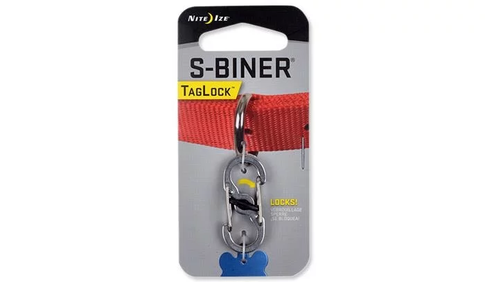 Karabińczyk Nite Ize S-Biner TagLock - Stalowy - PLSBM-11-R3 