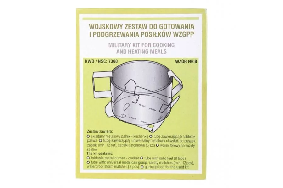 Zdjęcie produktu Wojskowy Zestaw do Gotowania i Podgrzewania Posiłków  WZGPP-8