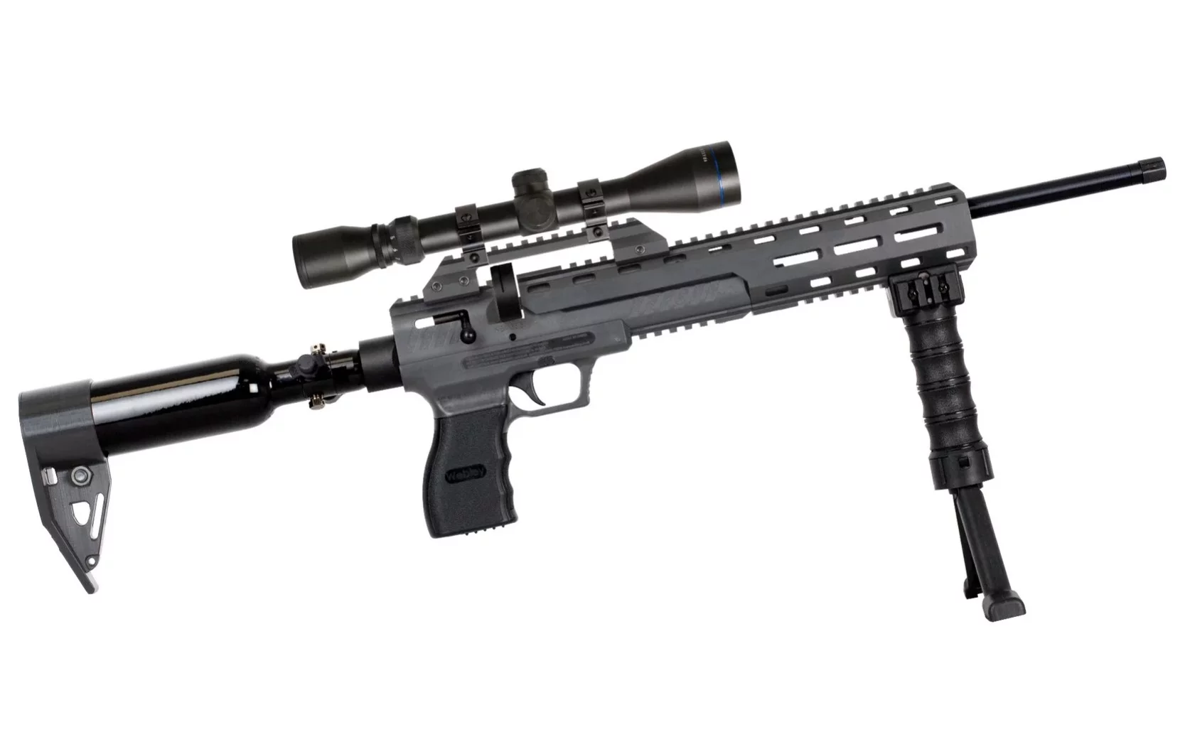 Zdjęcie produktu Karabinek wiatrówka WEBLEY Nemesis X, PCP, 2x6-strzał, 1x12 strzał, kal. 5,5 mm, polimer, do17J